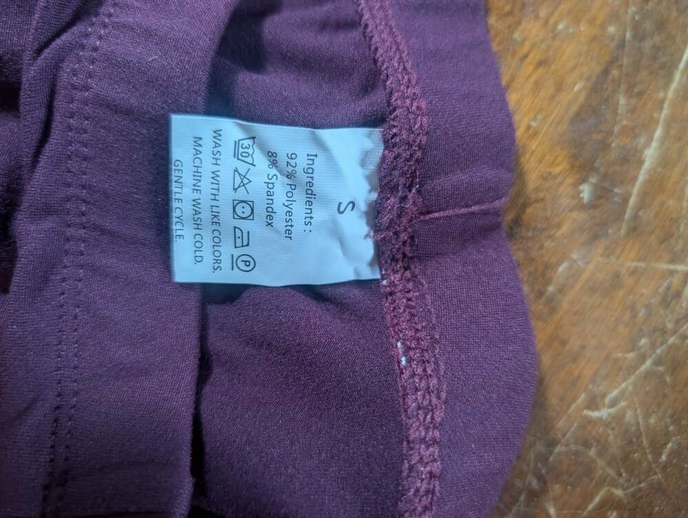 Leggings Size S Purple Polyester Spandex
